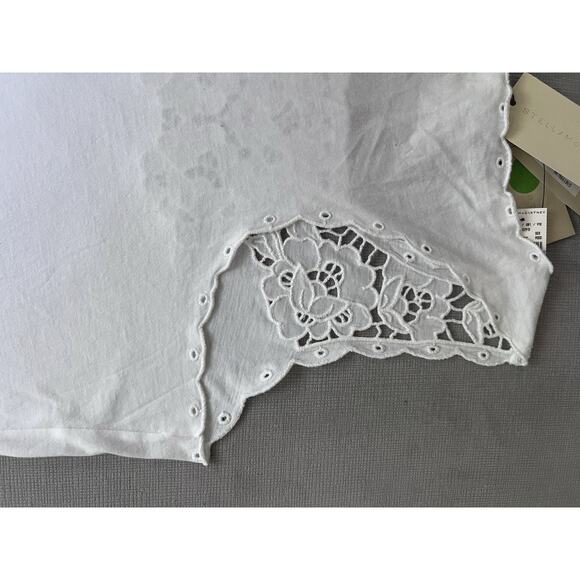 Stella McCartney Lace Baby Tee tank 100% Cotton Square Neckline 44 y2k dainty - Picture 7 of 11
